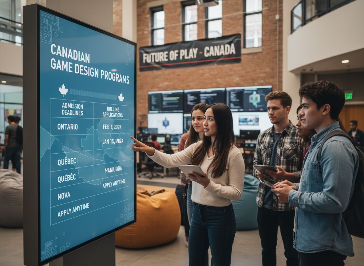 Admission Deadlines and Rolling Applications for Game Design Programs Across Provinces